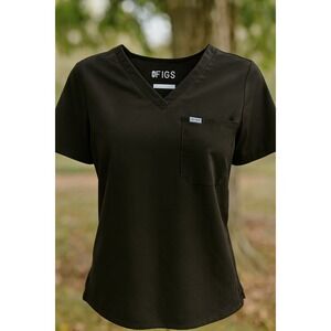 FIGS‎ Technical Scrub Top Black Men's Medium Modern Fit Medical Uniform